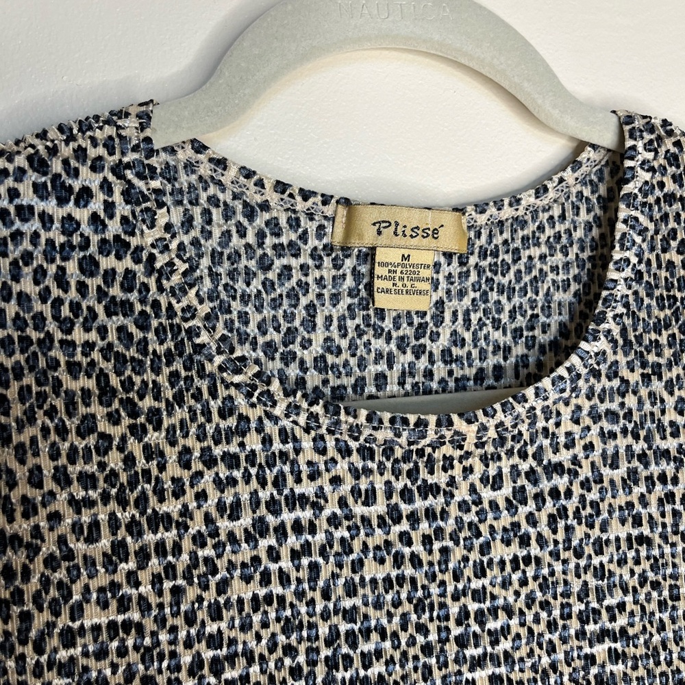 Plissé Animal Print Sleeveless Blouse (M)